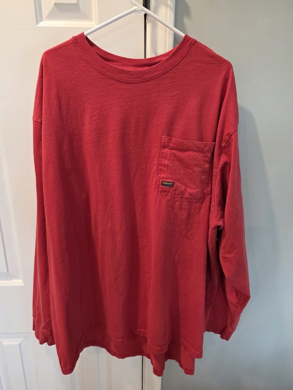 Ariat Rebar Men's T-Shirt Cotton Strong, Logo Work Tee, Short Sleeve 4XL Red